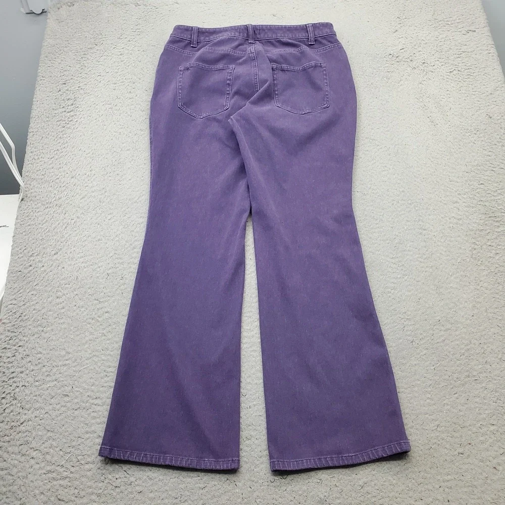 Coldwater Creek Flared Leg Jeans Womens 12P Purple Denim Stretch Streetwear
